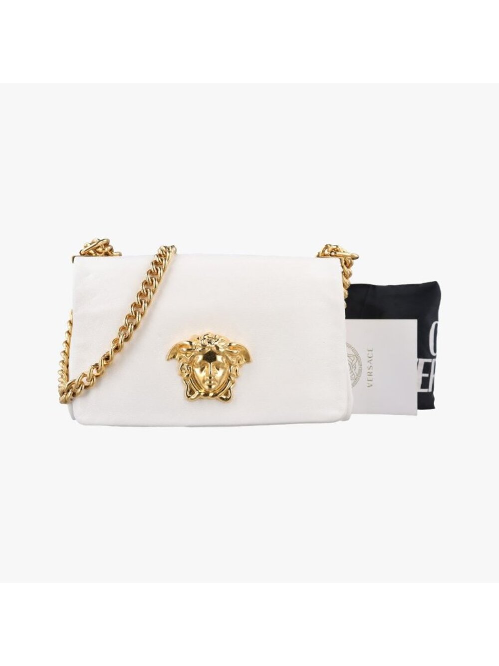 Versace Palazzo Medusa White Leather Clg Shoulder